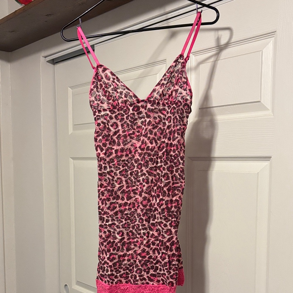 Pink Leopard Print Victorias Secret Slip